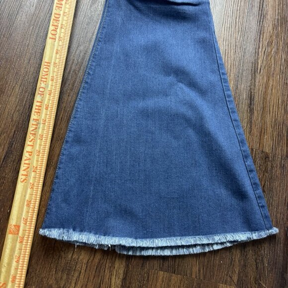 Judy Blue Super Flare Jeans Medium Wash Raw Hem Women’s Size 9/29 Made USA - Picture 9 of 11